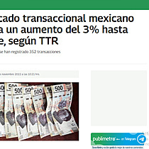 El mercado transaccional mexicano registra un aumento del 3% hasta octubre, segn TTR